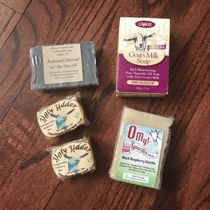 Goat milk and activated charcoal soaps